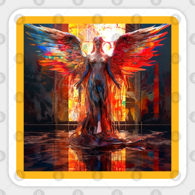 ANGEL OF POWER Sticker by www.TheAiCollective.art